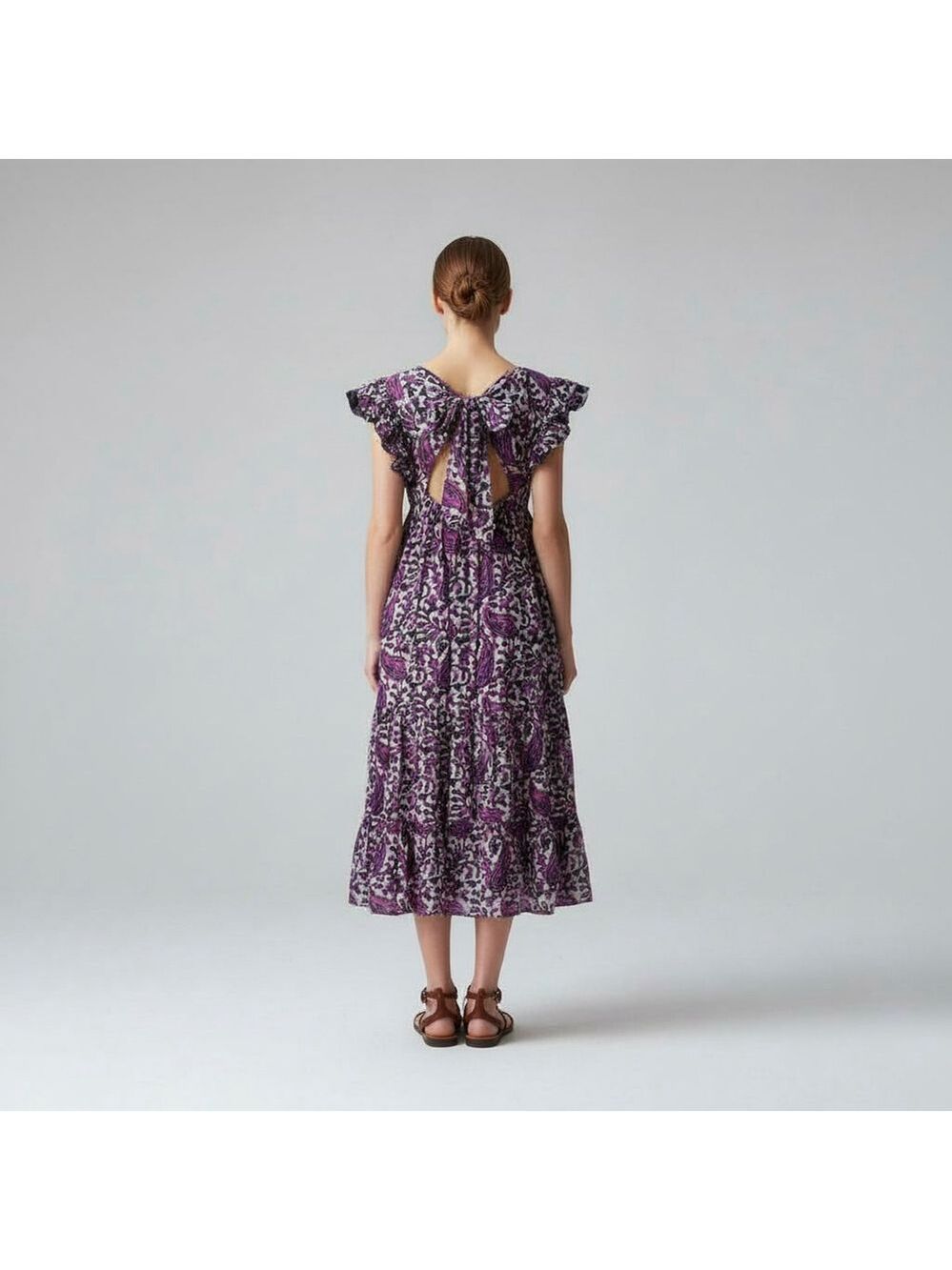 House of Harlow 1960 floral midi/maxi poplin cotton dress Sz L Fairy Cottagecore - Picture 2 of 12